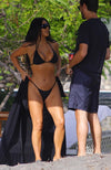 Kim Kardashian wears iixiist Basalt Black Bikini G3 Bottom seamless swimwear  FrankiiSwim Frankie Swimwear Frankie Swim