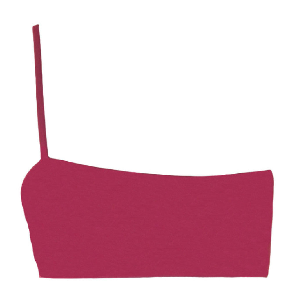 iixiist Cherry Cannes Crop Deep Red Plum One Shoulder Seamless Swimwear Frankii Swim Frankie Swim Frankie Swimwear