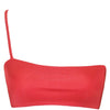iixiist cannes crop poppy red seamless bikini top one shoulder frankie swimwear frankii swim frankieswimwear frankieswim 